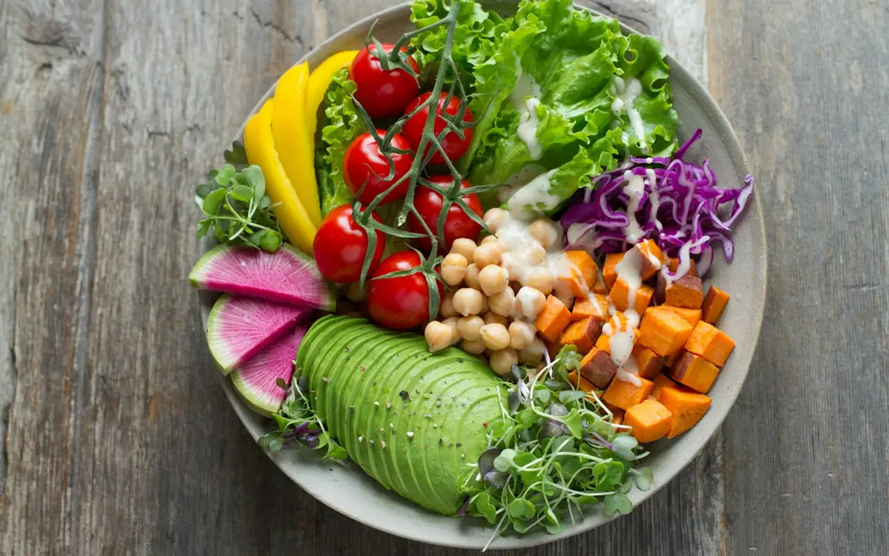 Colourful healthy salad bowl