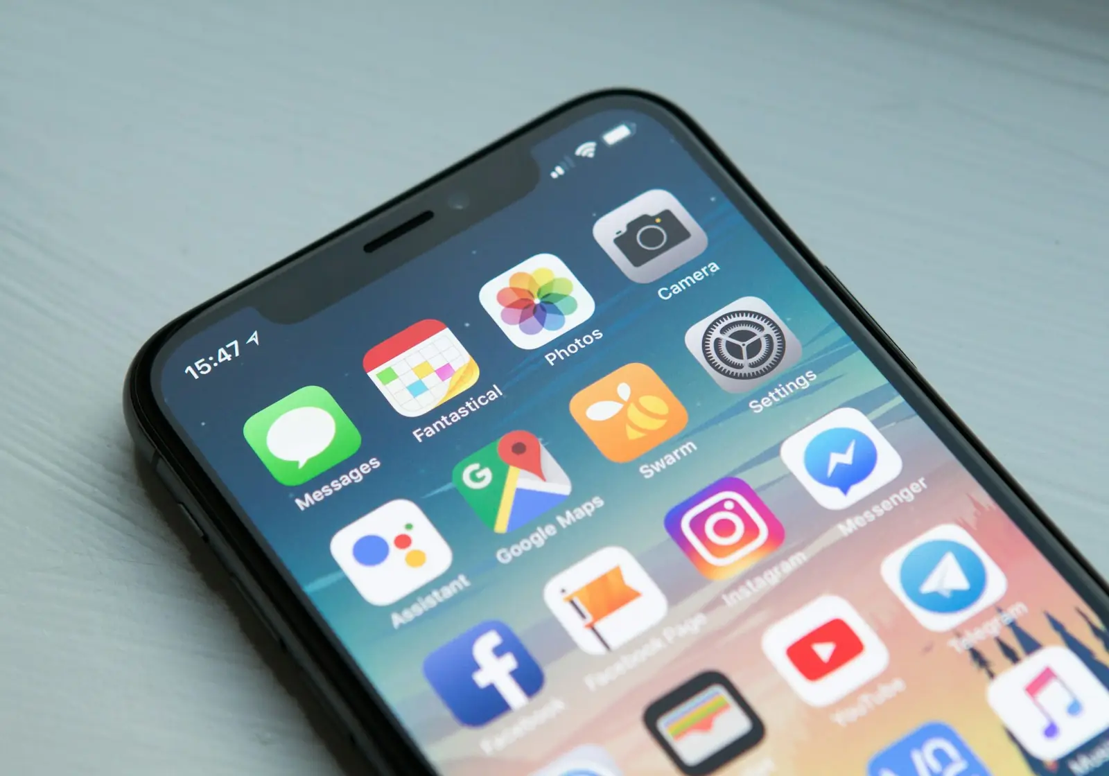Smartphone showing messaging apps